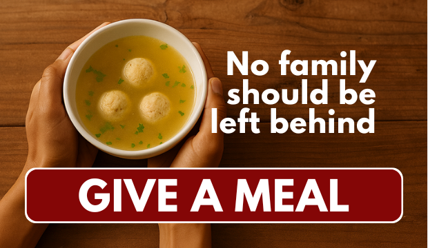 No family should be left behind. Donate a meal and feed a family in crisis this Rosh Hashanah.