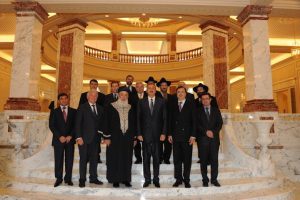 President Aliyev with the FJC's leadership, visiting in Baku's educational campus