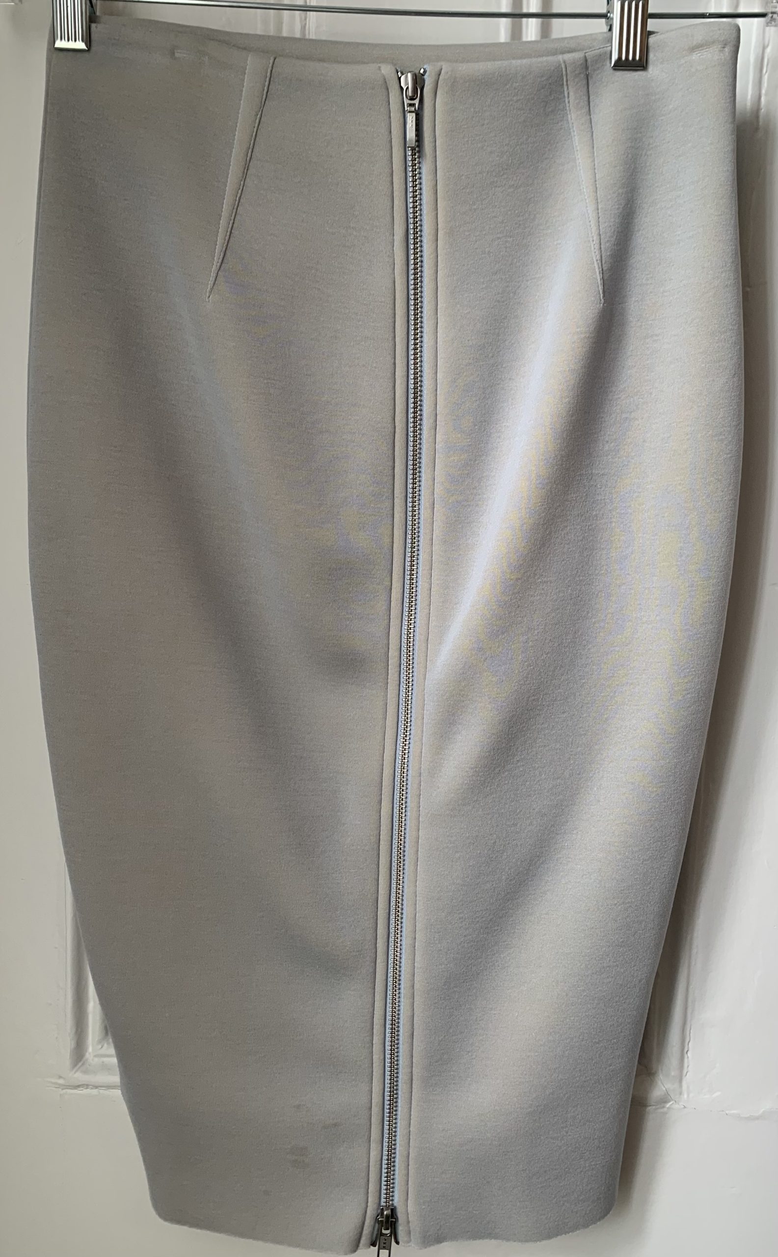 Intermix Light Gray Pencil Skirt With Full Zipper Back ReTheRun