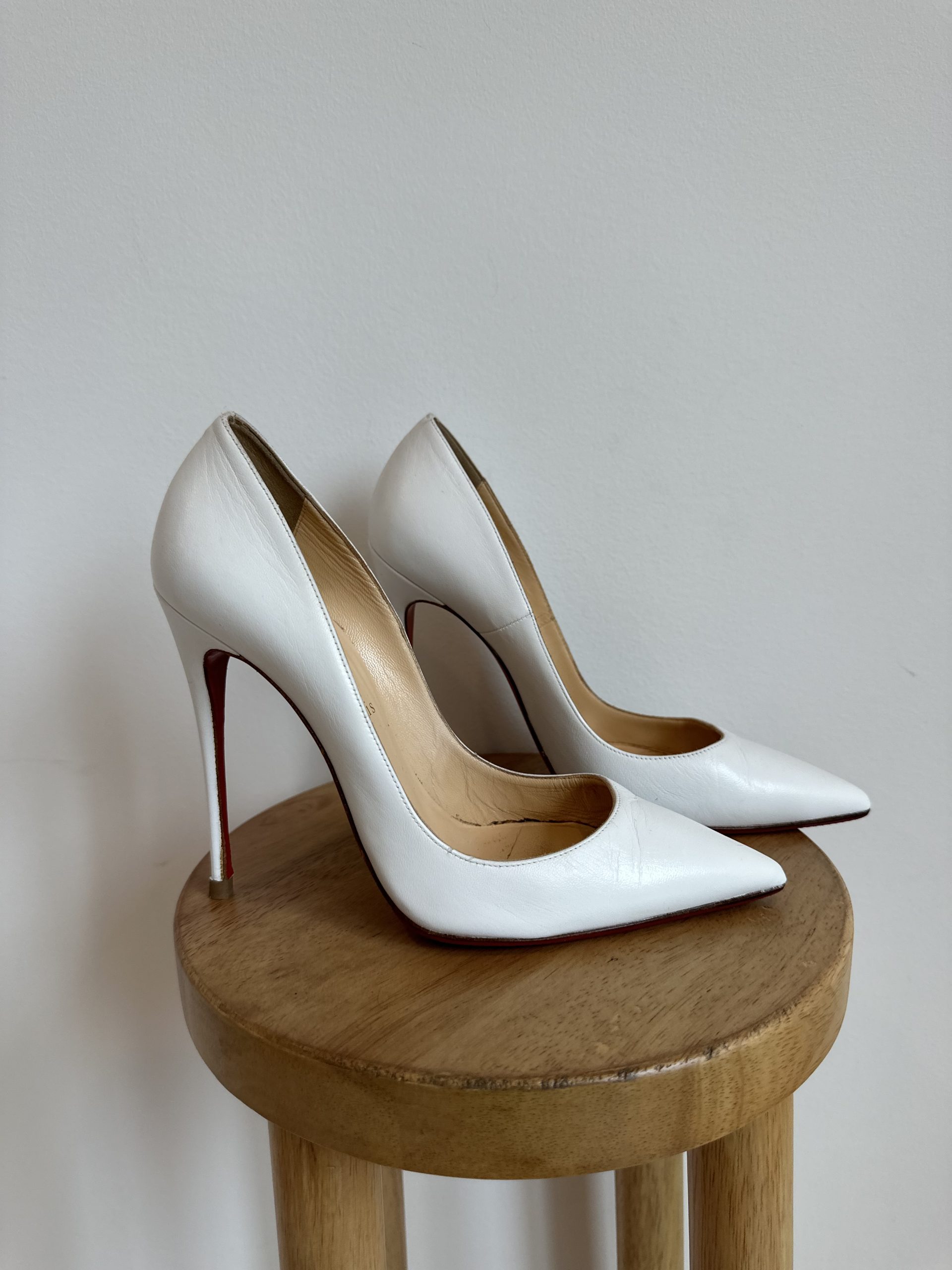 Christian Louboutin So Kate White Pumps ReTheRun